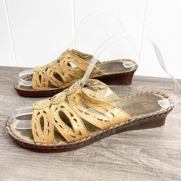 DUCK HEAD Slide Leather Boho Sandals - Picture 6 of 9